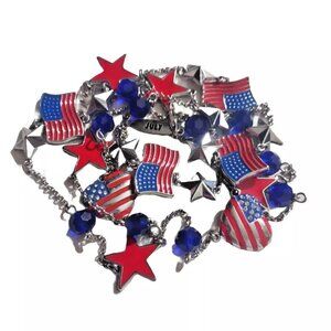 Willabee & Ward Crystal Beaded JULY Monthly Charm Necklace 37 inches